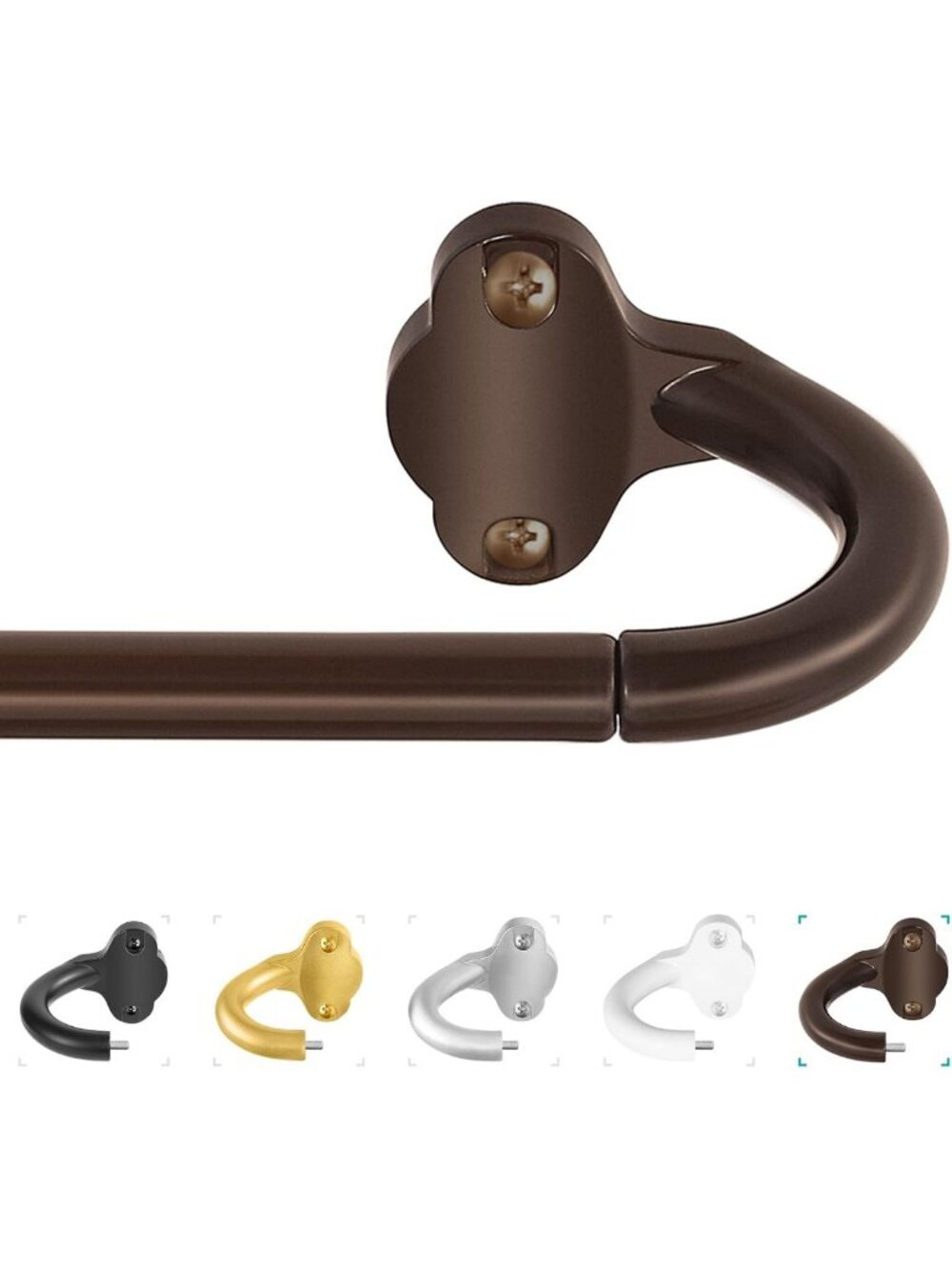Adjustable Bronze Wrap Around Curtain Rods, 48-90", Blackout & Room Darkening